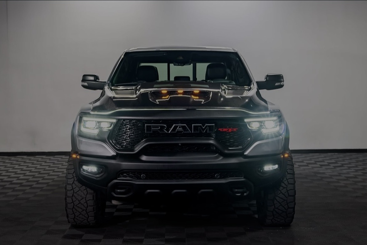 Black performance pickup truck